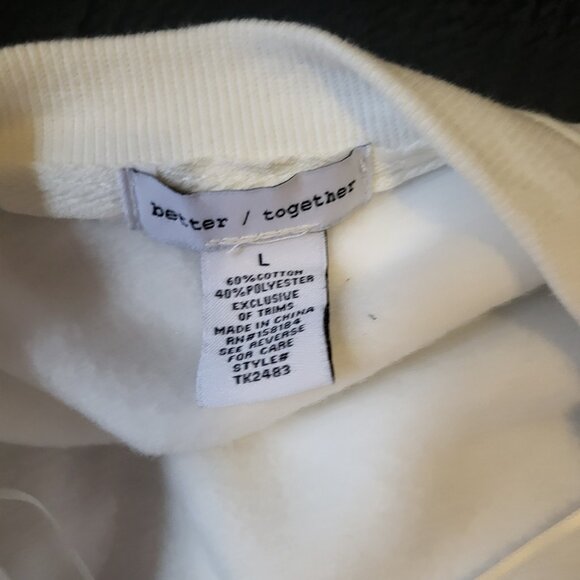 Better Together Christmas Sweatshirt White & Pink With HO, HO, HO Size Large NWT - Picture 6 of 6